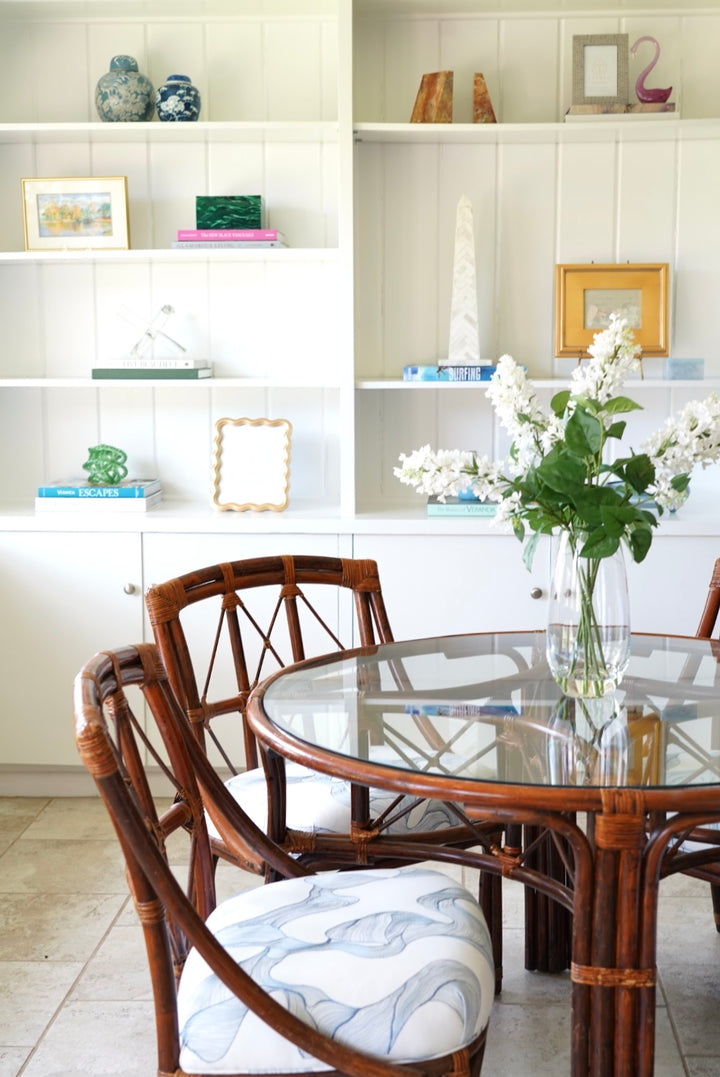 ROUND BAMBOO TABLE WITH CHAIRS