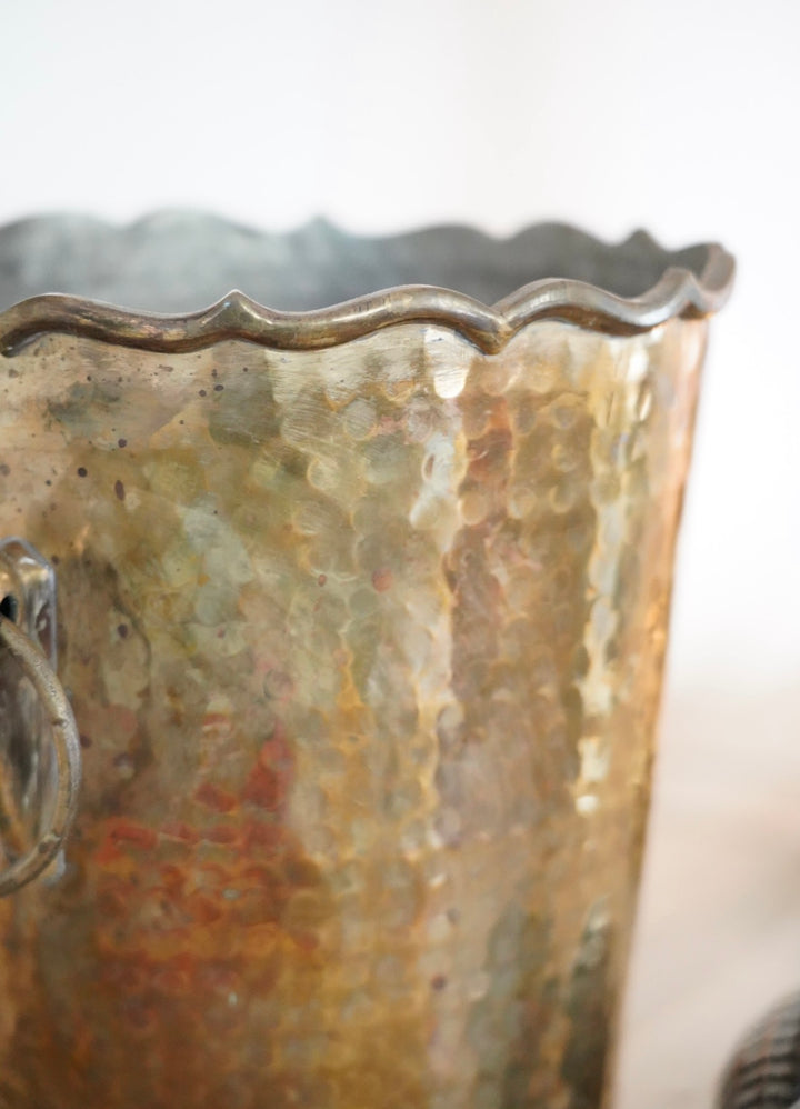 HAMMERED BRASS ICE BUCKET