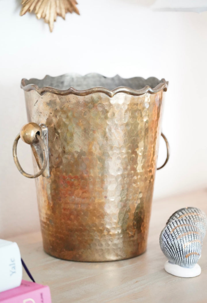 HAMMERED BRASS ICE BUCKET