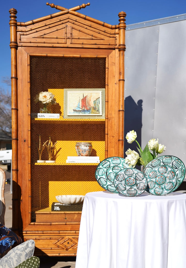 FRENCH FAUX BAMBOO ARMOIRE