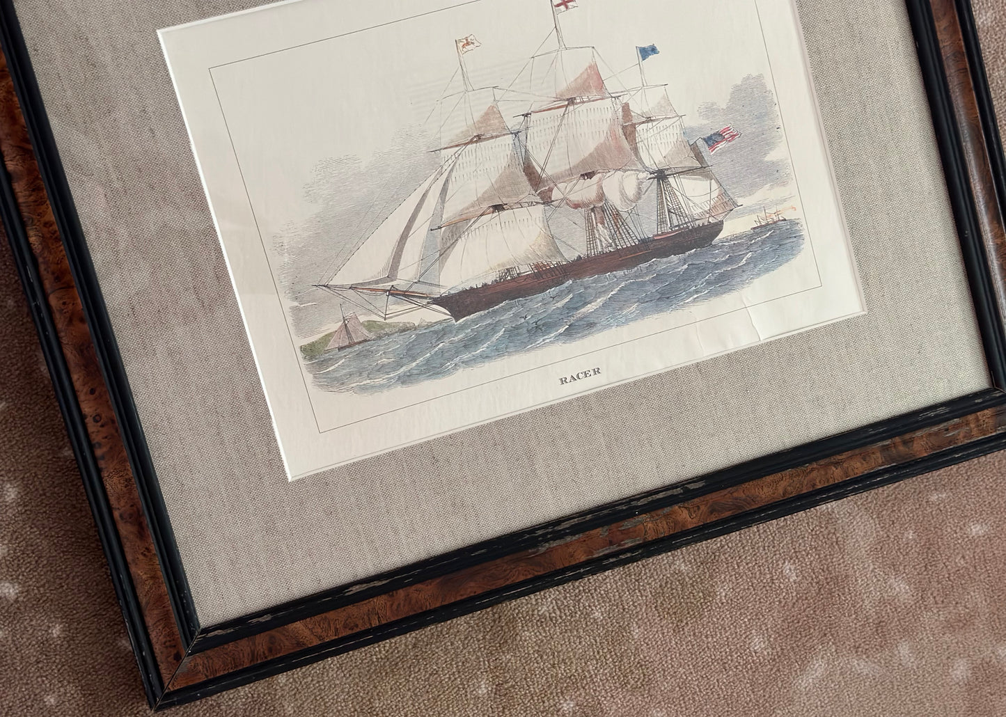 VINTAGE "RACER" SHIP OF THE SEA ETCHING
