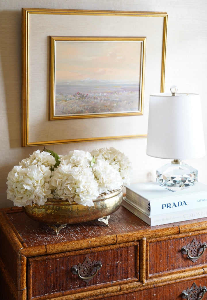 BRASS OVAL BASIN FLORAL PLANTER