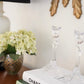 VINTAGE CLEAR CRYSTAL TULIP CANDLESTICKS