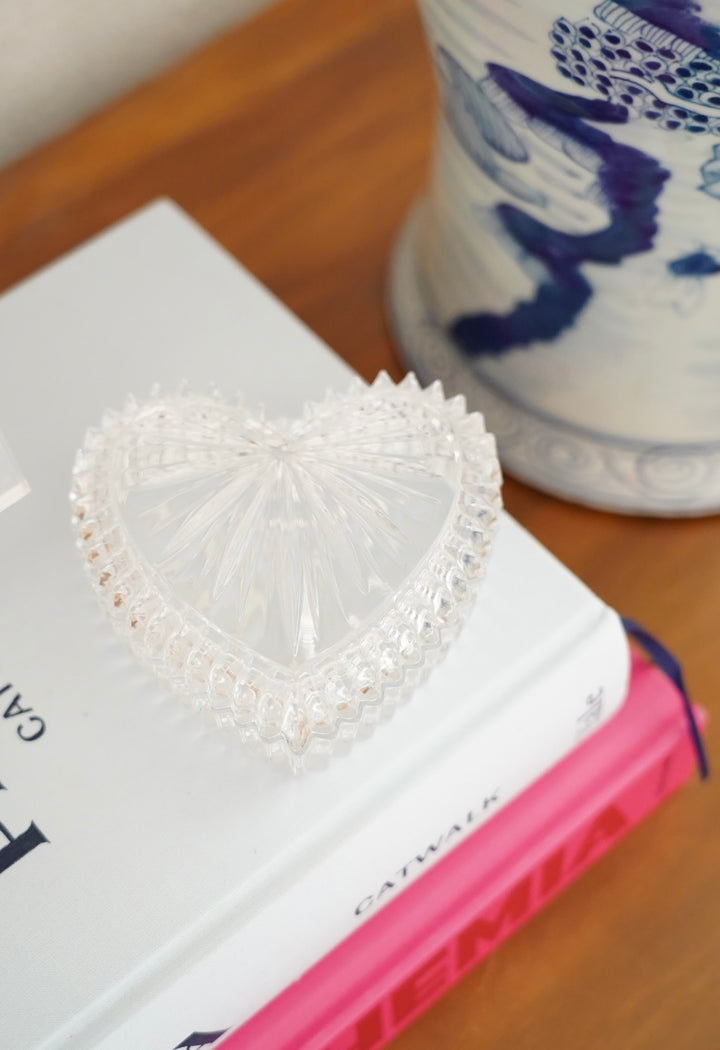 CRYSTAL HEART SHAPED TRINKET BOX