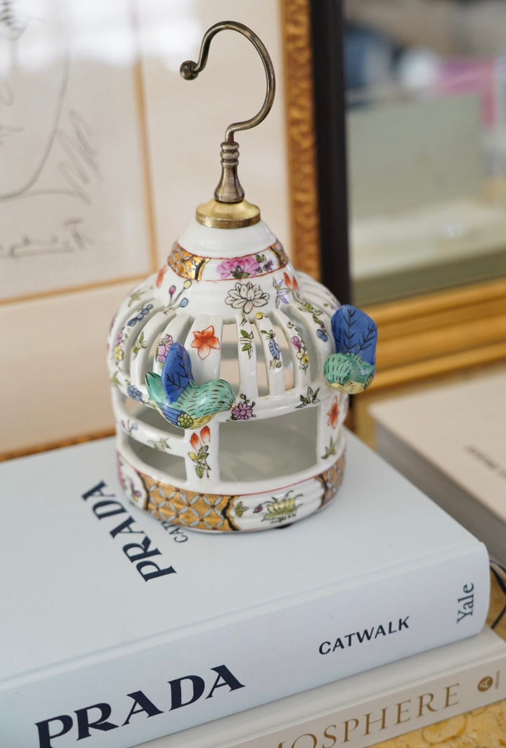 CHINESE CERAMIC BIRDCAGE