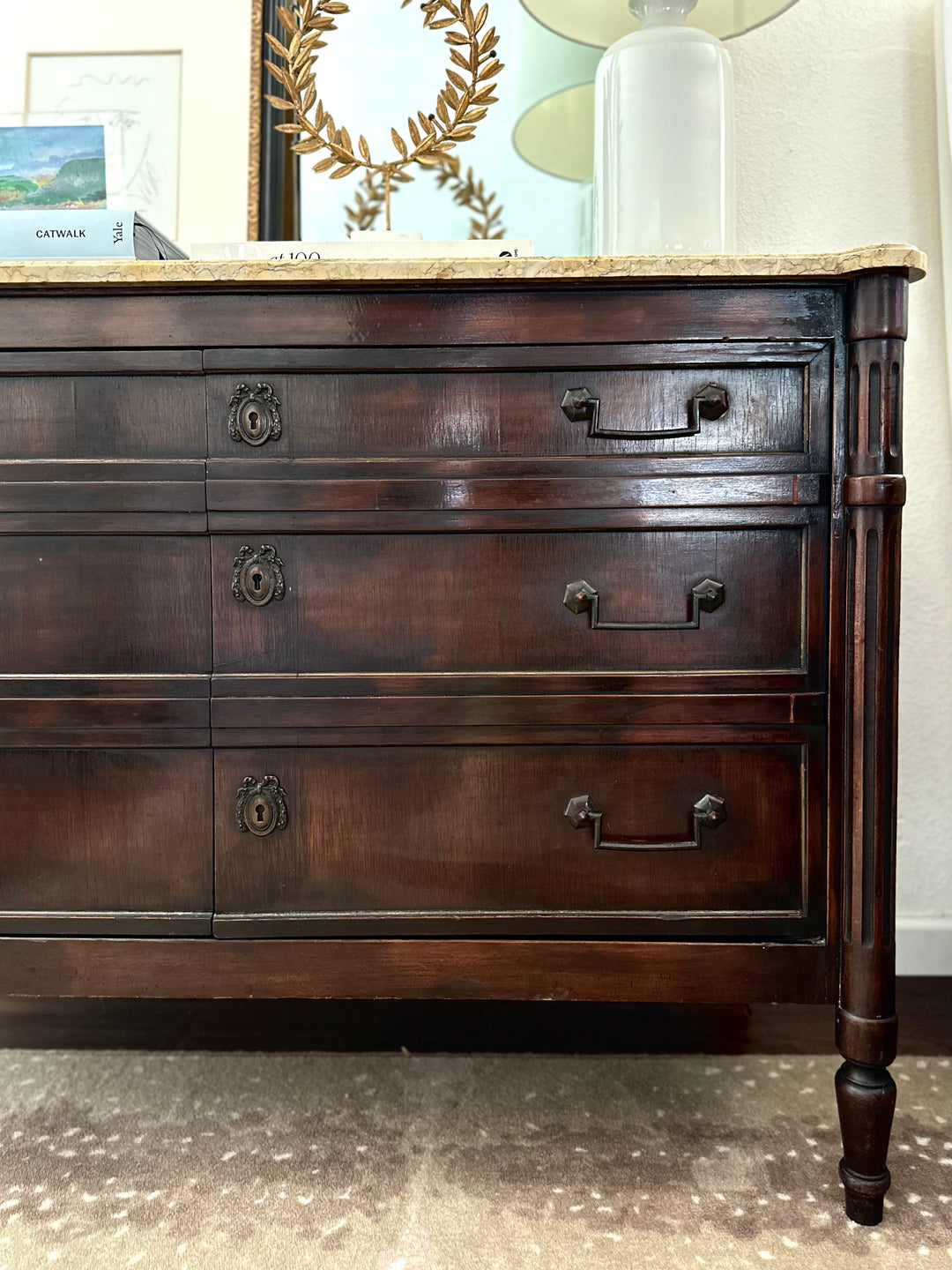 FRENCH MARBLE TOP COMMODE