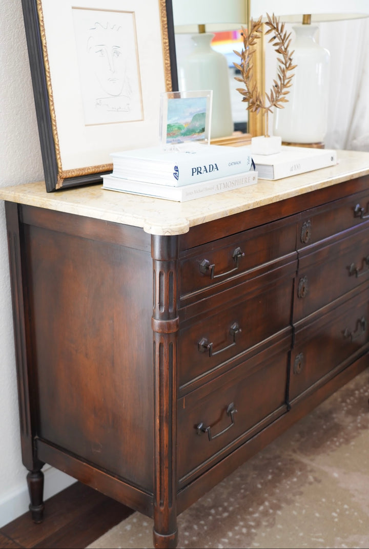 FRENCH MARBLE TOP COMMODE