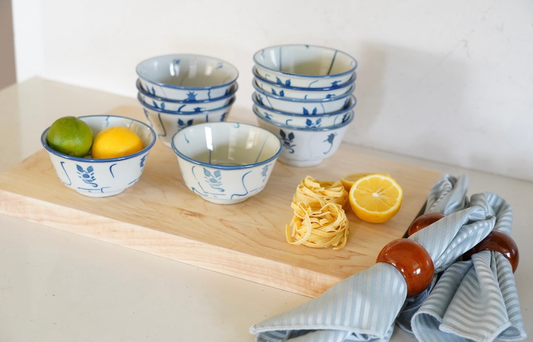 PORCELAIN BLUE AND WHITE BOWLS