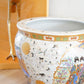 PORCELAIN FISHBOWL PLANTER WITH CLASSIC ORIENTAL DECORATIONS