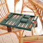 VINTAGE MCM BACKGAMMON GAME - GREEN