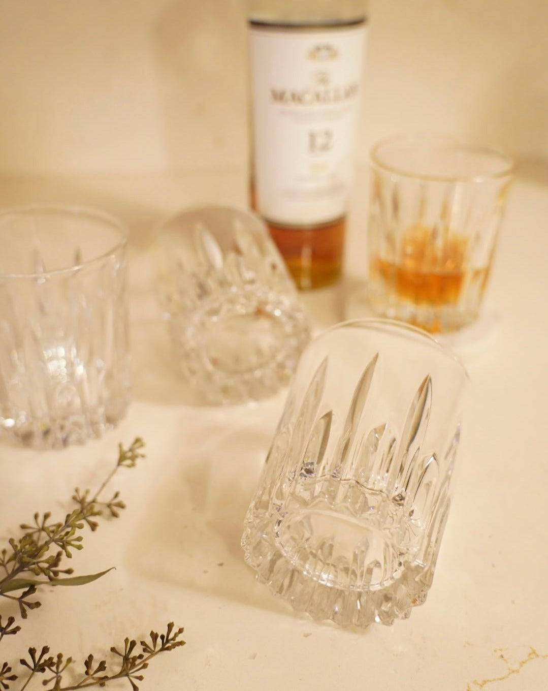 VINTAGE OLD-FASHIONED CRYSTAL LOWBALL GLASSES