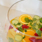 VINTAGE RIBBED CRYSTAL PUNCHBOWL WITH 6 GLASSES