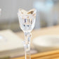 VINTAGE CLEAR CRYSTAL TULIP CANDLESTICKS