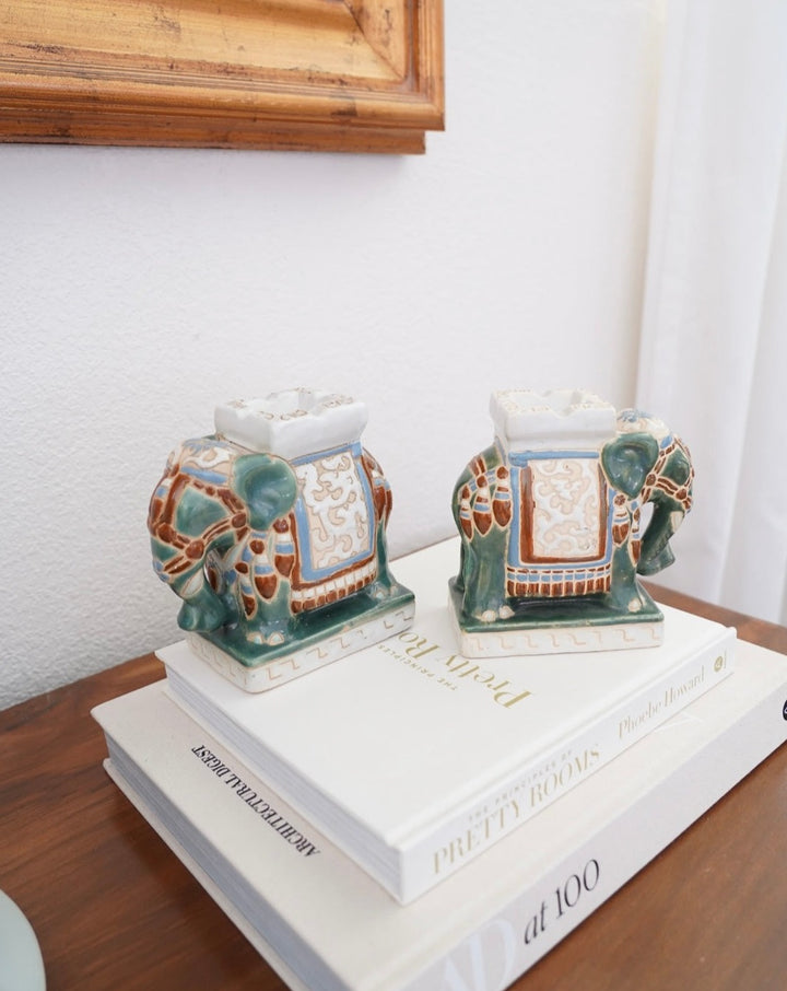 VINTAGE CERAMIC CHINESE ELEPHANTS