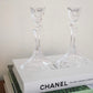 VINTAGE CLEAR CRYSTAL TULIP CANDLESTICKS