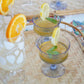 VINTAGE HAND-BLOWN BLUE COUPE GLASSES