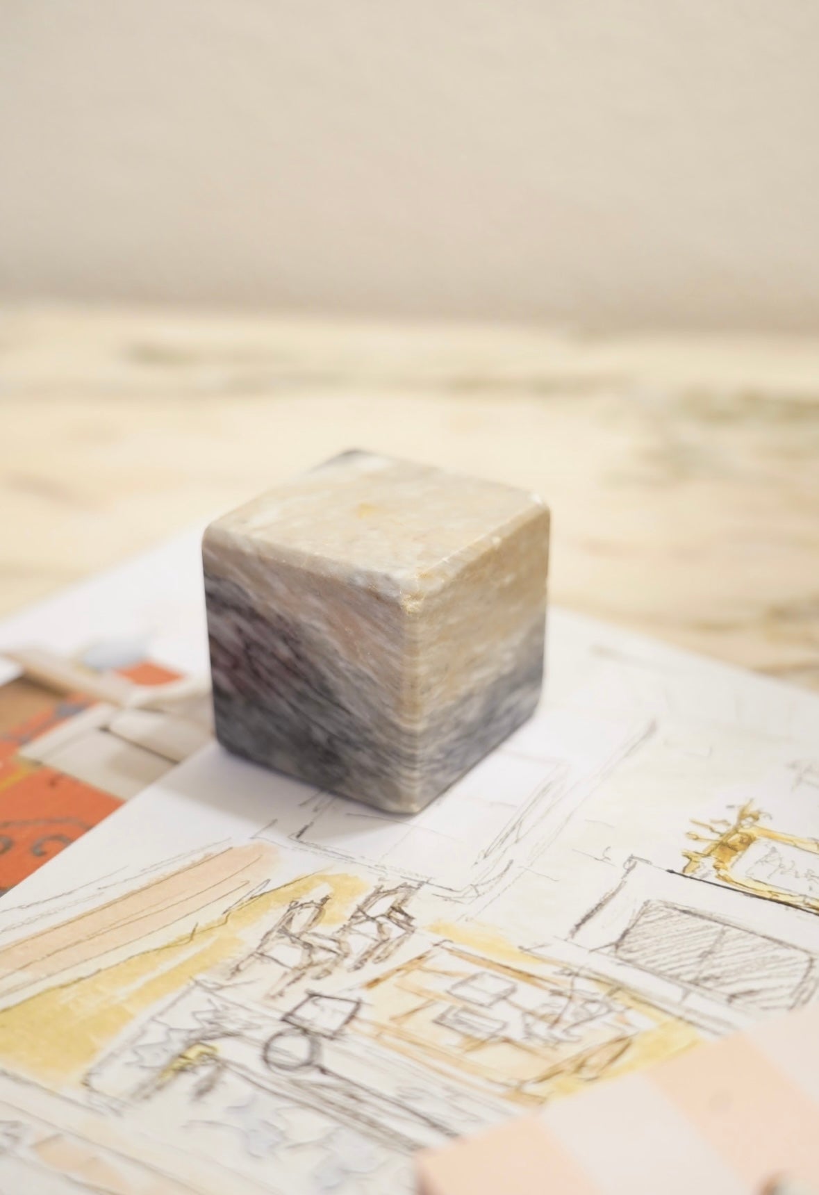 MARBLE CUBE PAPERWEIGHT