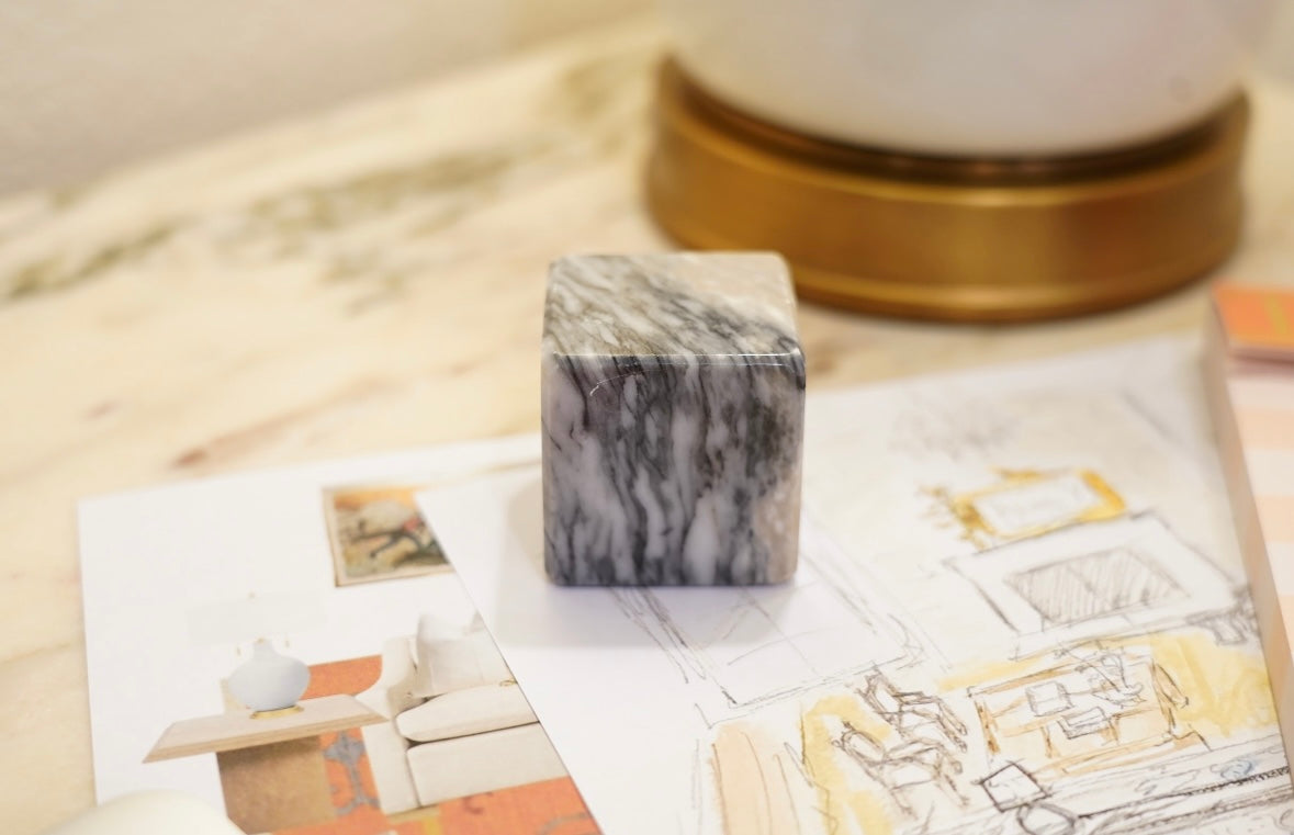 MARBLE CUBE PAPERWEIGHT