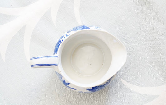 BLUE & WHITE PORCELAIN CREAMER/GRAVY PITCHER