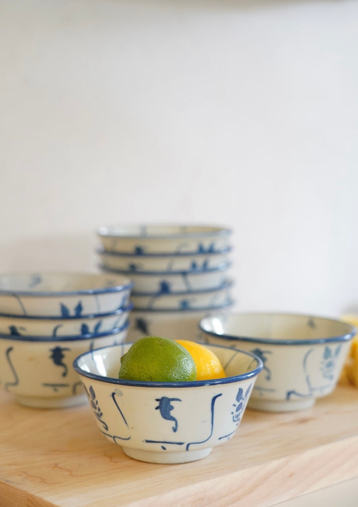 PORCELAIN BLUE AND WHITE BOWLS