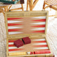 VINTAGE MCM BACKGAMMON GAME - RED