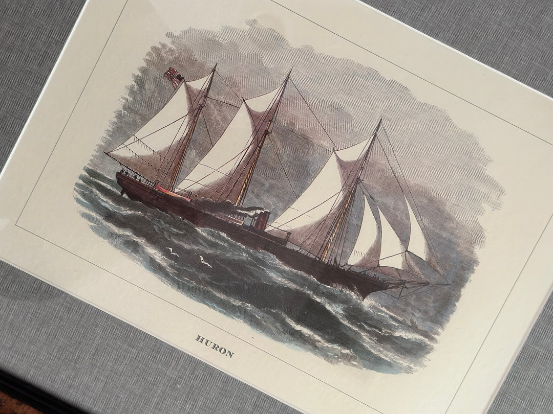 VINTAGE "HURON" SHIP OF THE SEA ETCHING