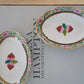 PAIR OF ROSE MEDALLION OVAL DISHES