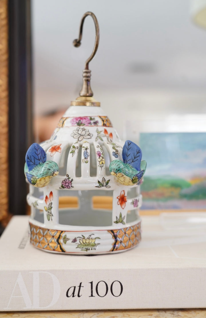 CHINESE CERAMIC BIRDCAGE