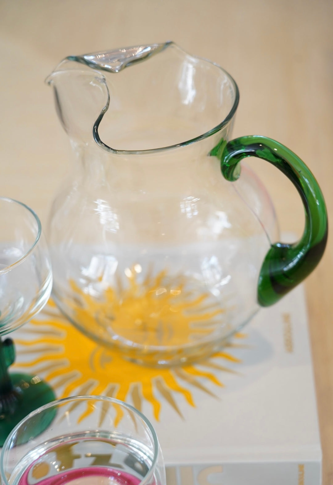 CACTUS STEM MARGARITA GLASS SET W/ PITCHER